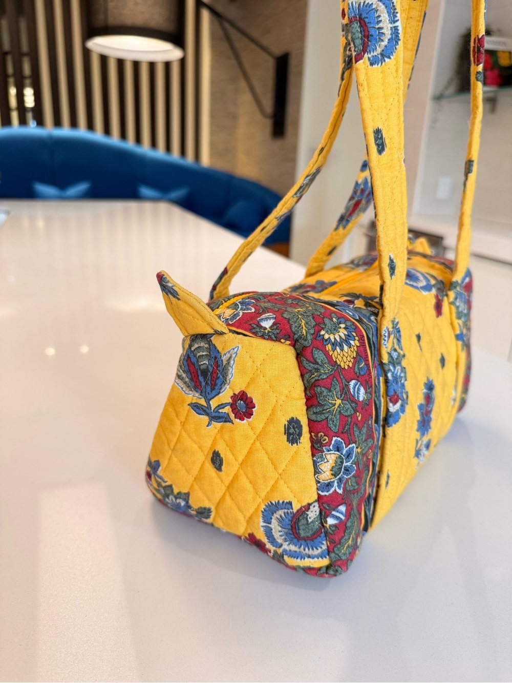 Rare Vintage 90s Y2K Vera Bradley French Yellow Small Duffle Bag Made USA - Picture 4 of 15